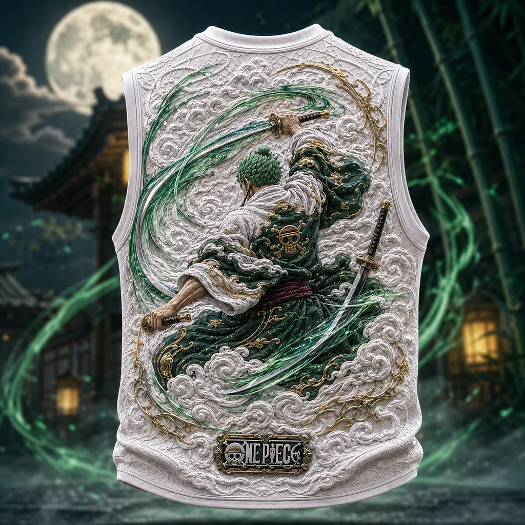 One Piece Pirate Crew Graphic Crew-Neck Tank Top