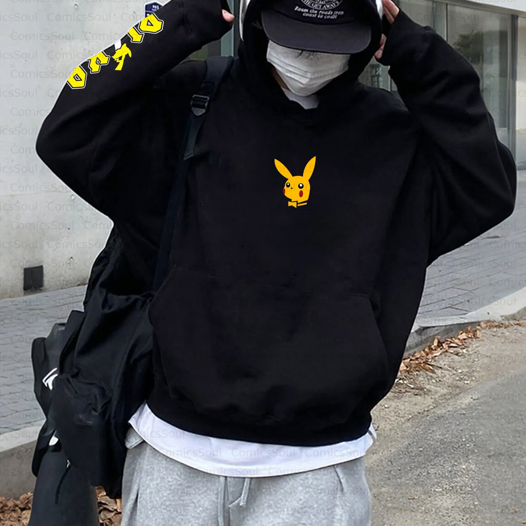 PKM-Unisex Anime Inspired Vintage Plush Hoodie