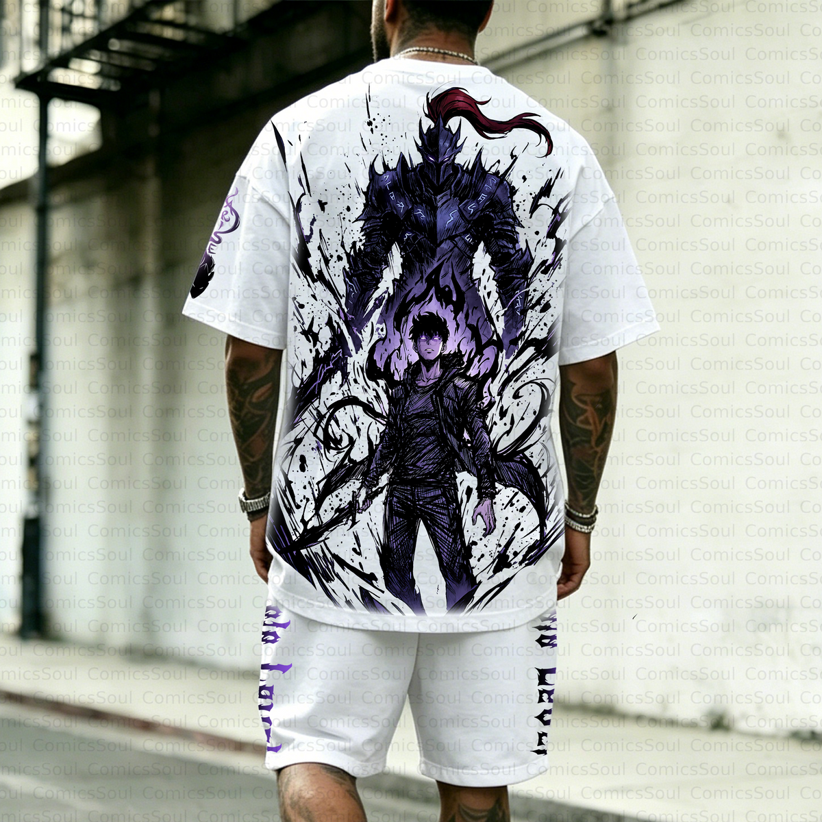 SL-Unisex Anime Inspired Vintage T-shirt& Shorts 2 Pieces Set