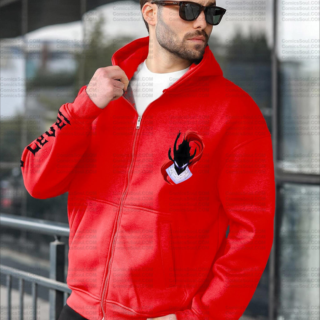 SL-Unisex Graphic Streetwear Vintage Zipper Cardigan Plush Hoodie