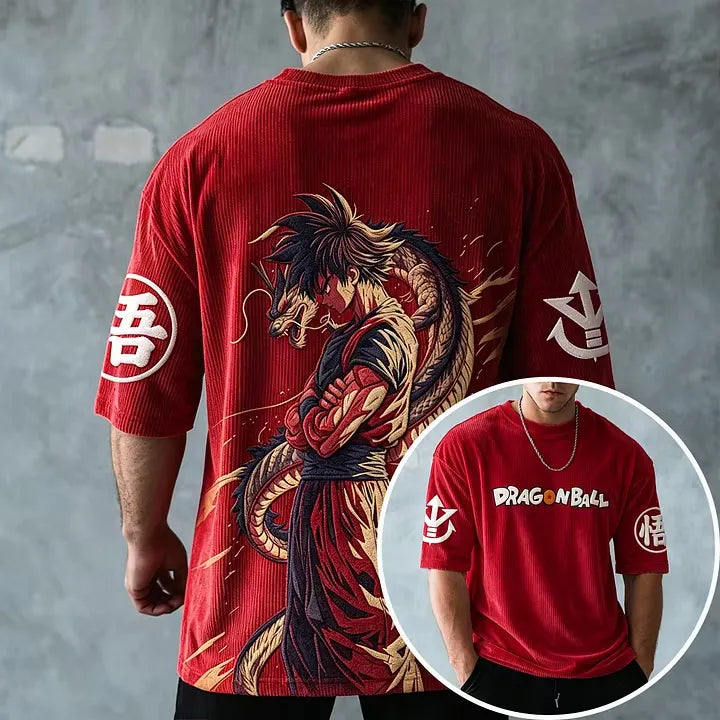 Dragon Ball Unisex Anime Inspired Vintage Corduroy T-Shirt