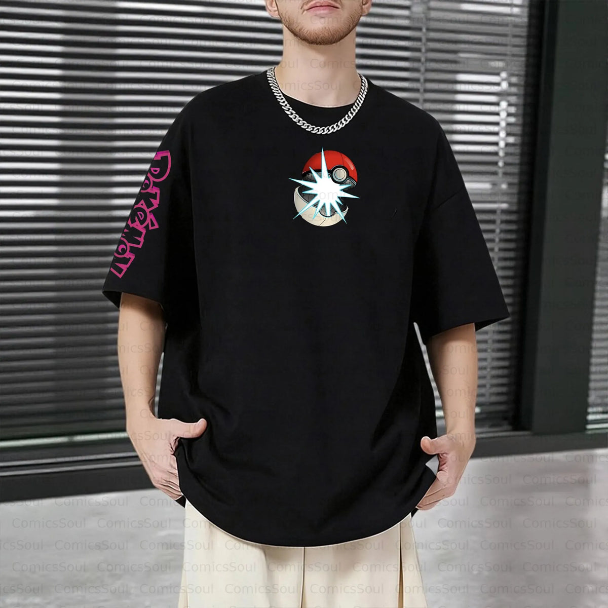 PKM-Unisex Anime Inspired Vintage T-Shirt