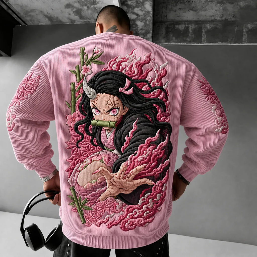 KNY Unisex Anime-print Crewneck Sweatshirt