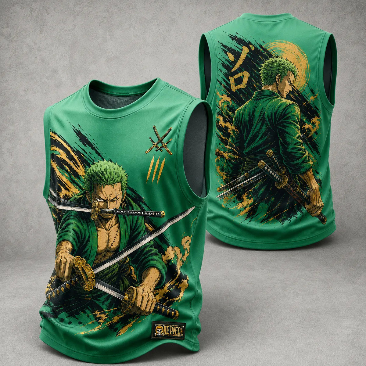 One Piece Pirate Crew Graphic Crew-Neck Tank Top