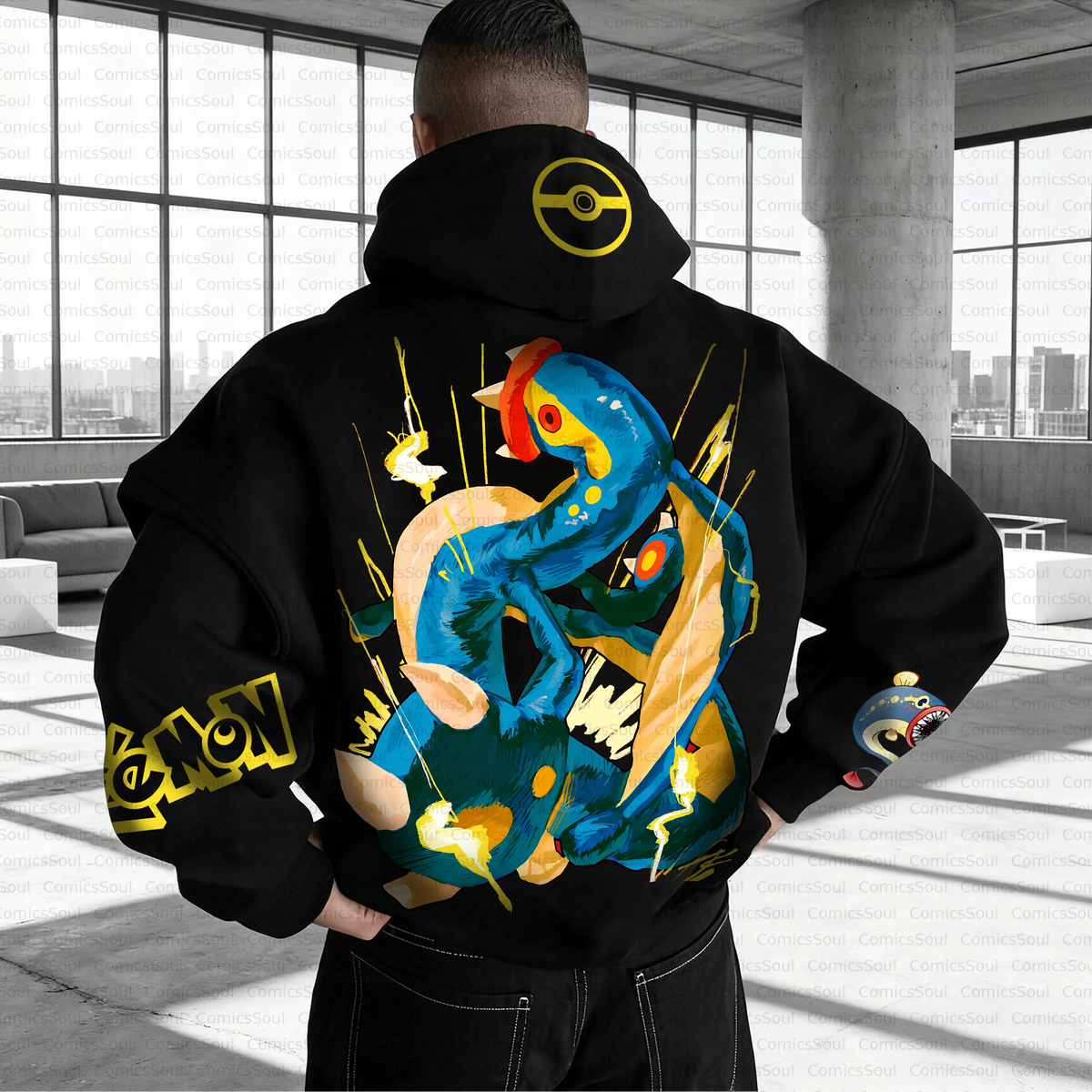 PKM-Unisex Anime Inspired Vintage Plush Hoodie