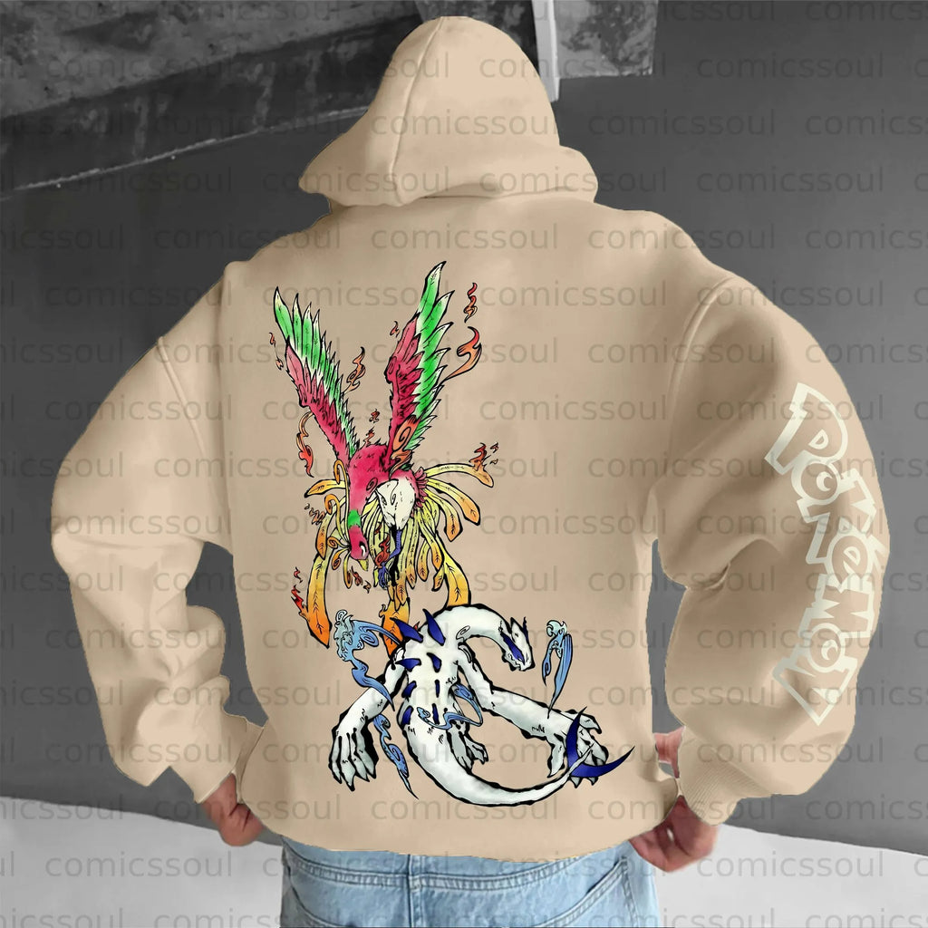 PKM-Unisex Anime Graphic Streetwear Vintage Plush Hoodie