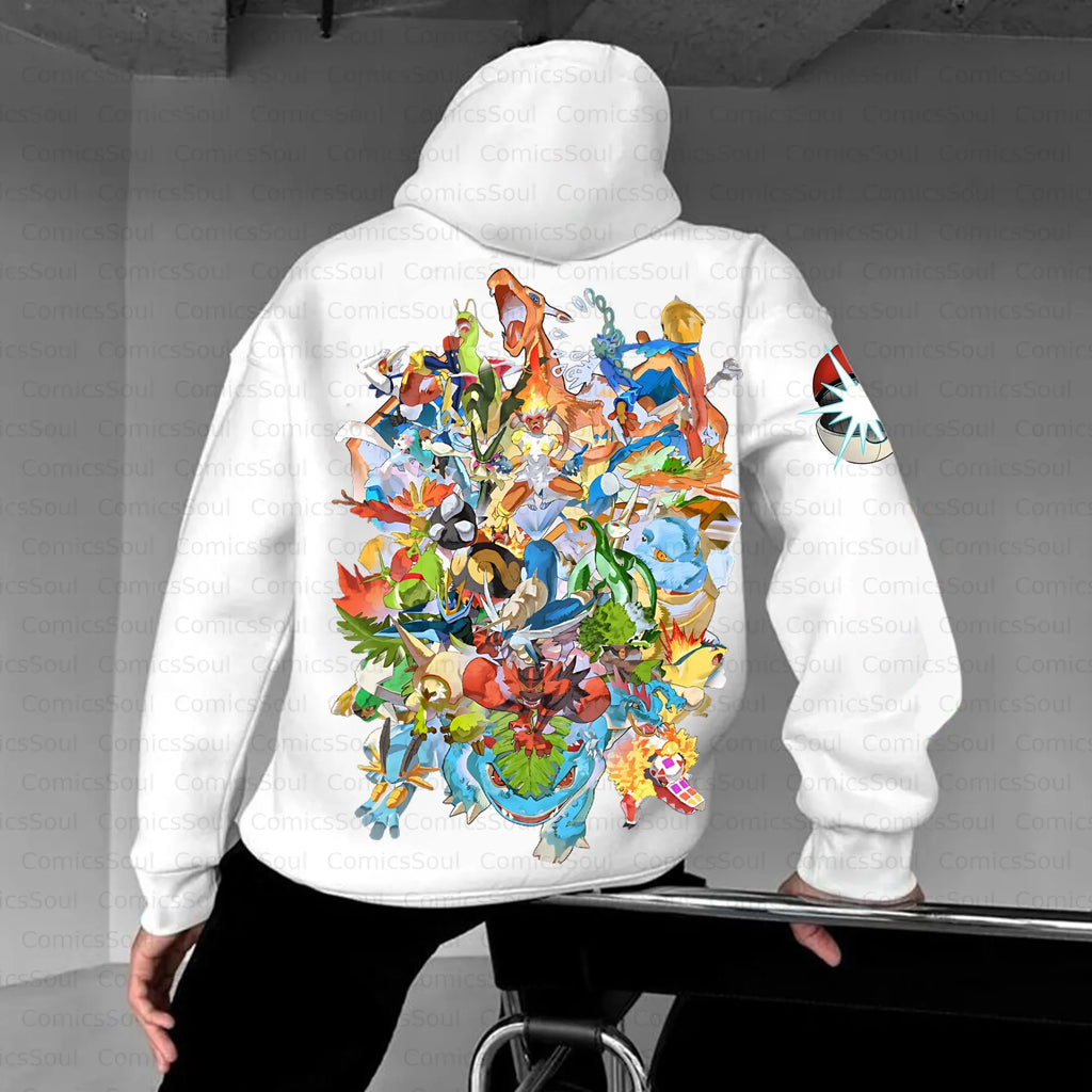 PKM-Unisex Anime Inspired Vintage Plush Hoodie
