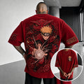NINDO Unisex Anime-Style Retro Corduroy Oversized T-Shirt