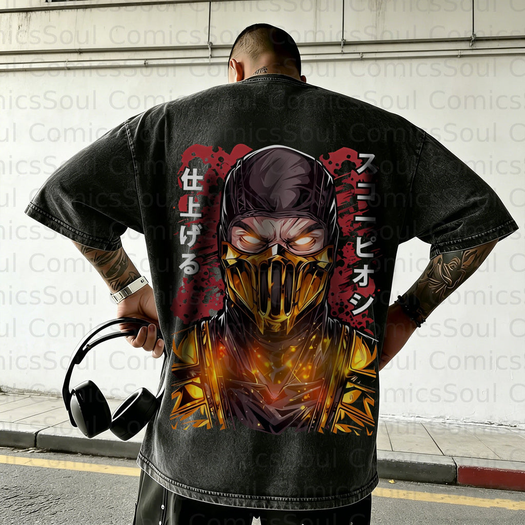 MK-Unisex Anime Inspired Vintage Washed T-Shirt