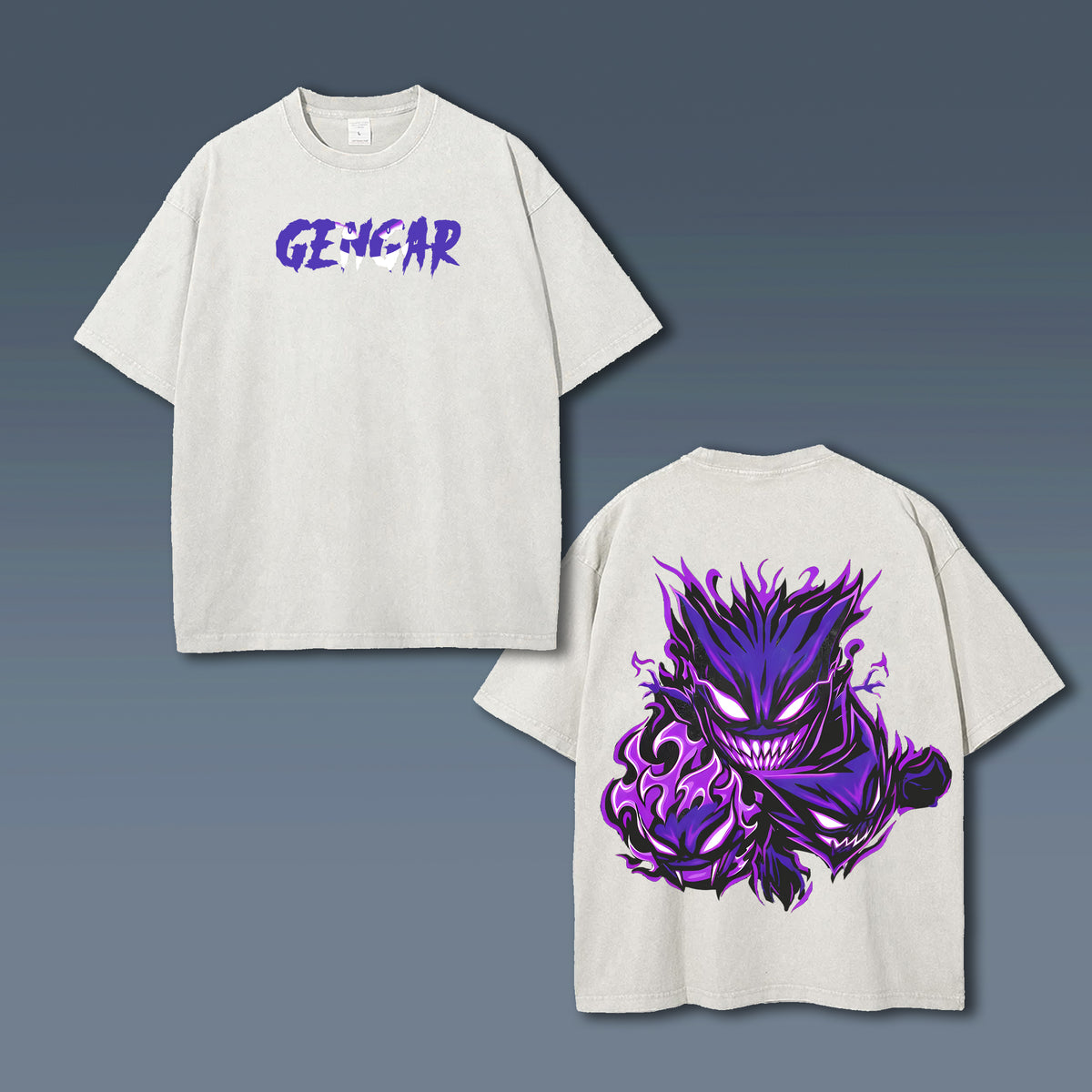 PKM-Unisex Anime Style Vintage Washed T-Shirt