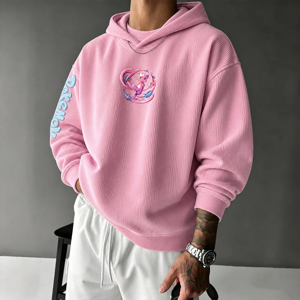 Pokémon Unisex Retro Corduroy Hoodie With Anime-style Graphics