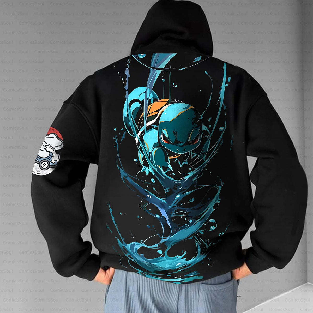 PKM-PKM-Unisex Anime Inspired Vintage Plush Hoodie
