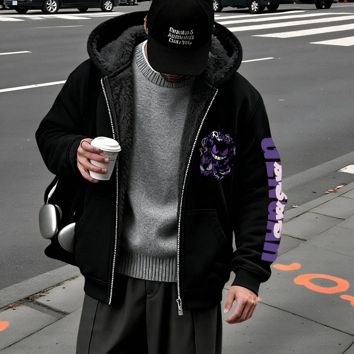 PKM-Unisex Graphic Streetwear Vintage Zipper Cardigan Plush Hoodie