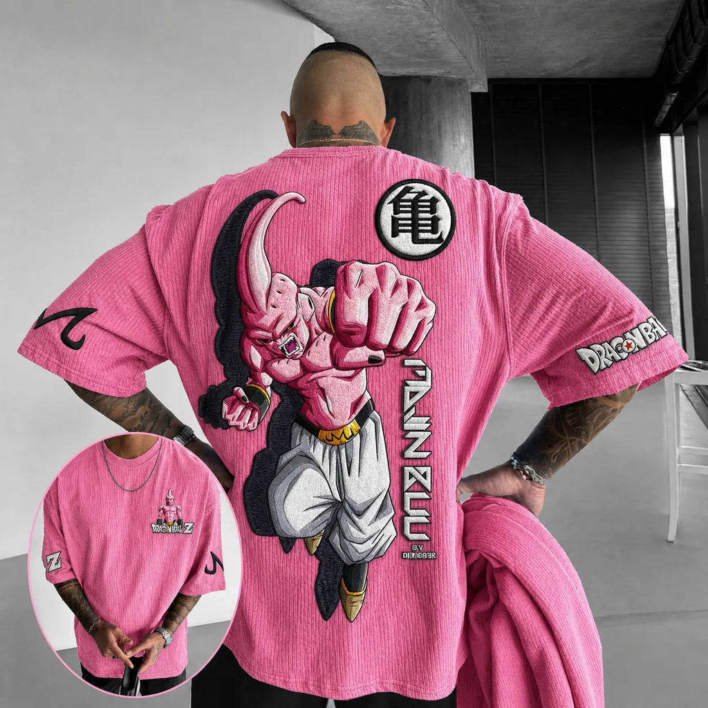 Dragon Ball Unisex Anime-Style Retro Corduroy Oversized T-Shirt