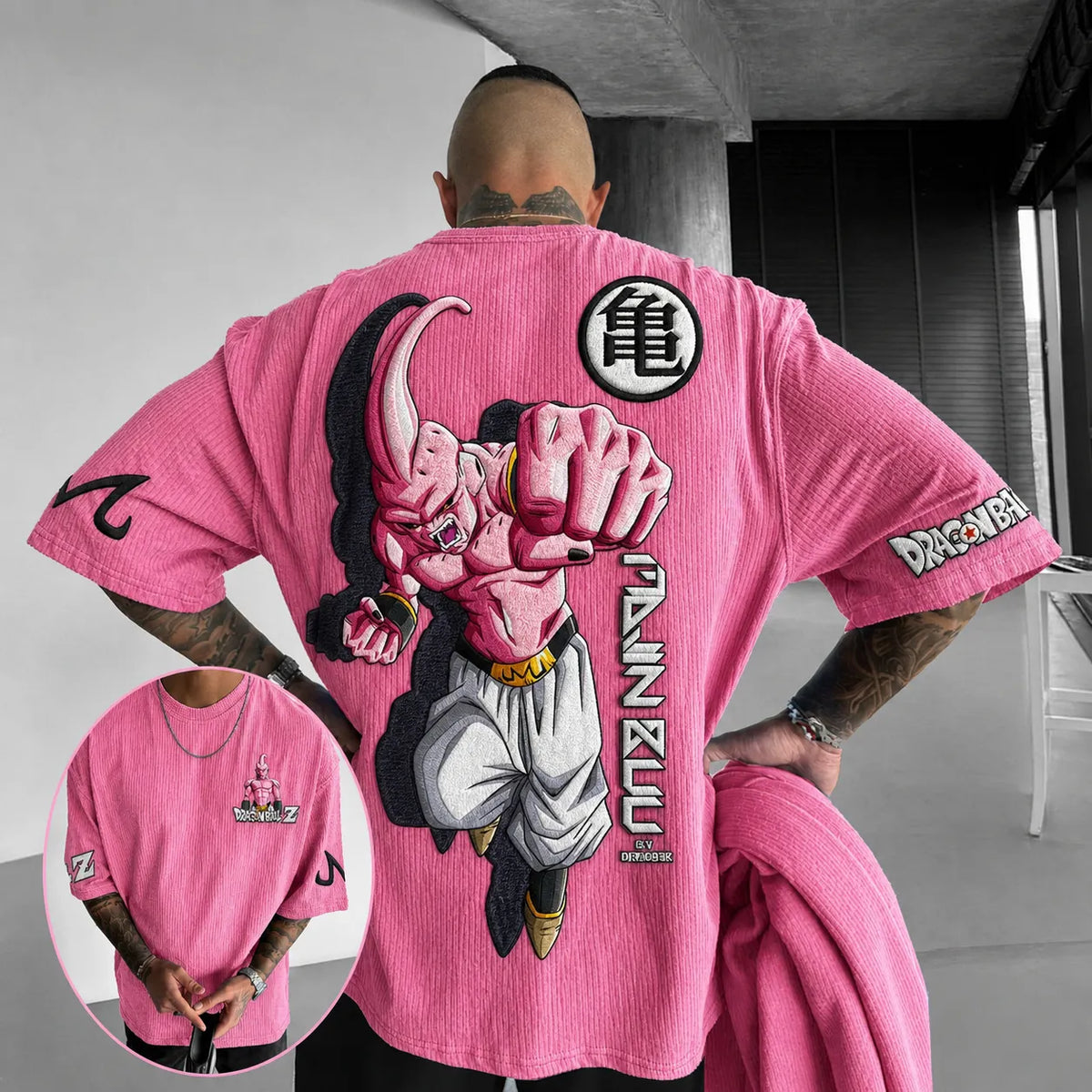Dragon Ball Unisex Anime-Style Retro Corduroy Oversized T-Shirt
