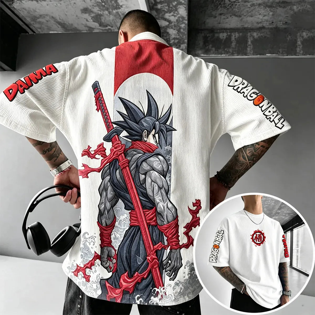 Dragon Ball Unisex Anime Inspired Vintage Corduroy T-Shirt