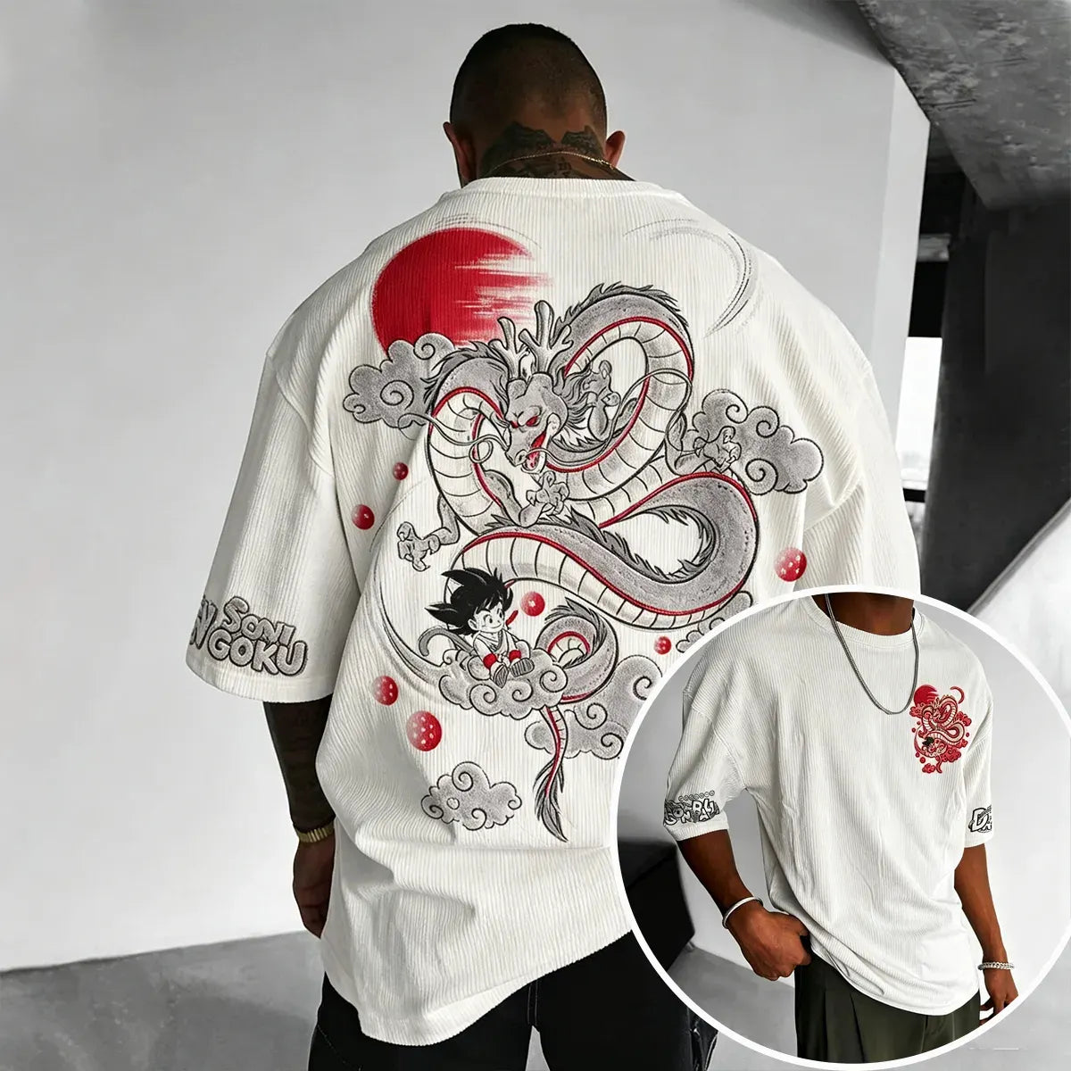 Dragon Ball Unisex Anime Inspired Vintage Corduroy T-Shirt