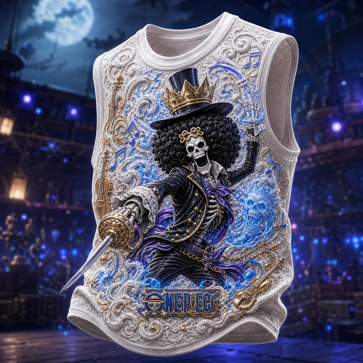 One Piece Pirate Crew Graphic Crew-Neck Tank Top