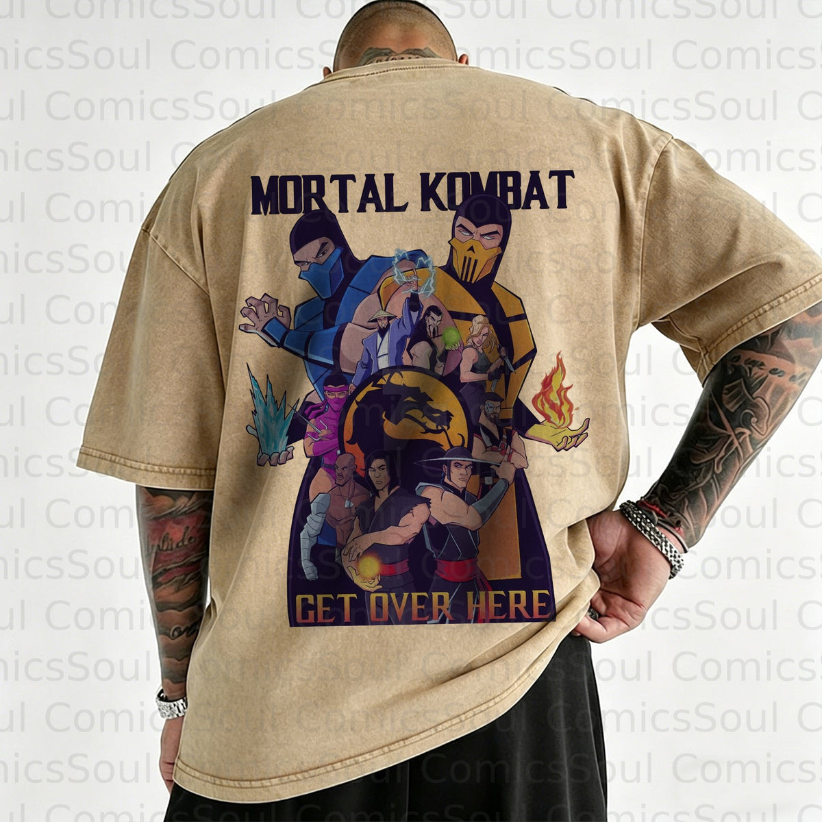 MK-Unisex Anime Inspired Vintage Washed T-Shirt