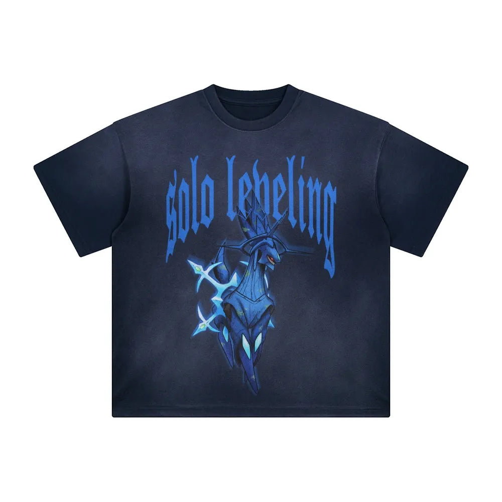 SL-Unisex Anime Inspired Washed  Vintage T-Shirt