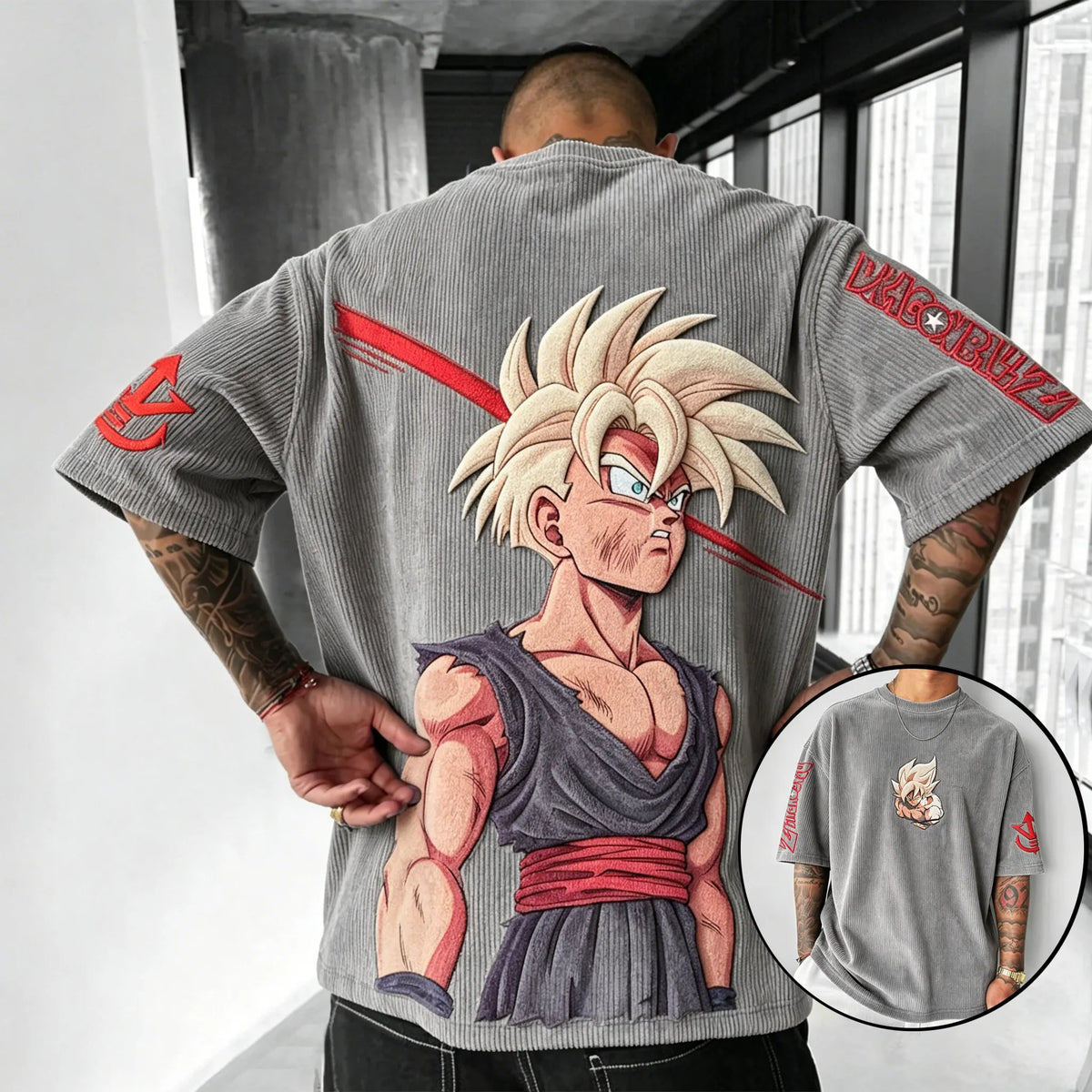 Dragon Ball Unisex Anime Inspired Vintage Corduroy T-Shirt