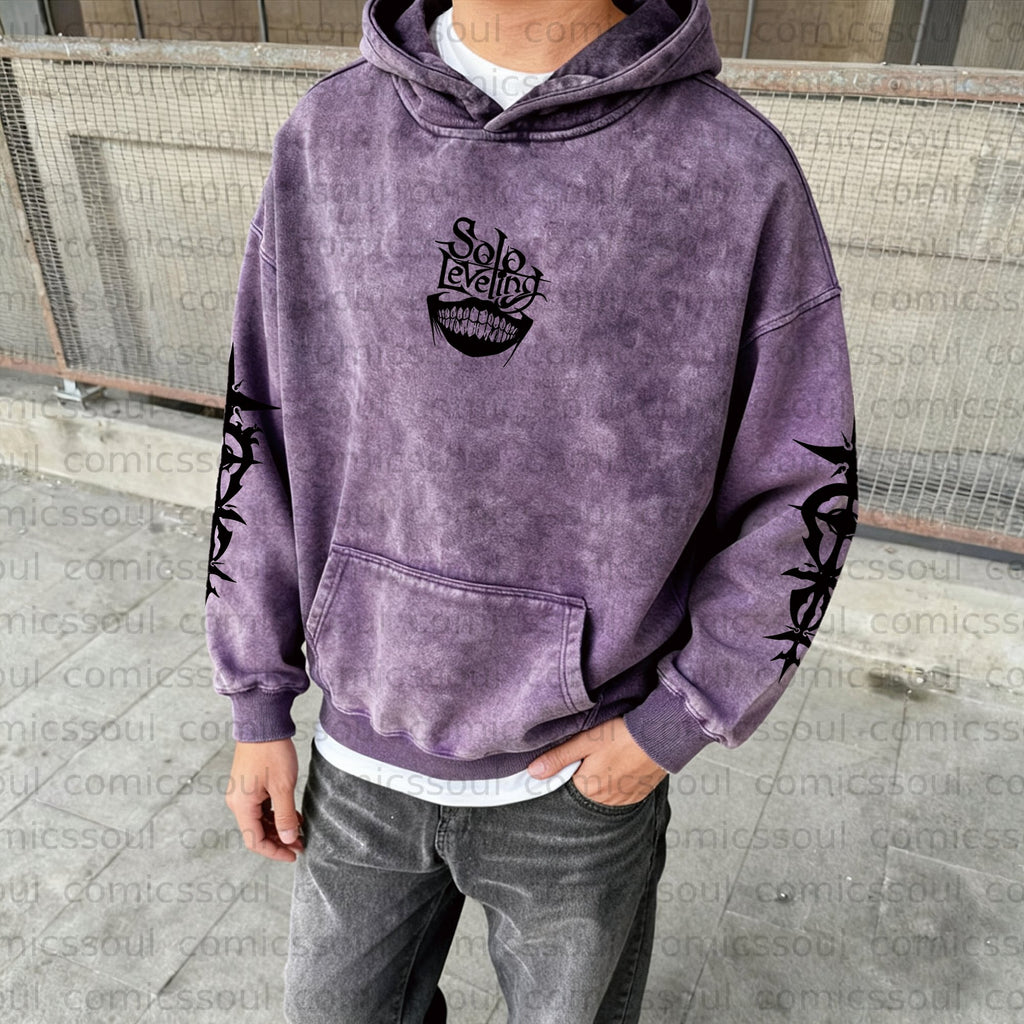 SL-Unisex  Anime Graphic Water wash Streetwear Vintage Hoodie