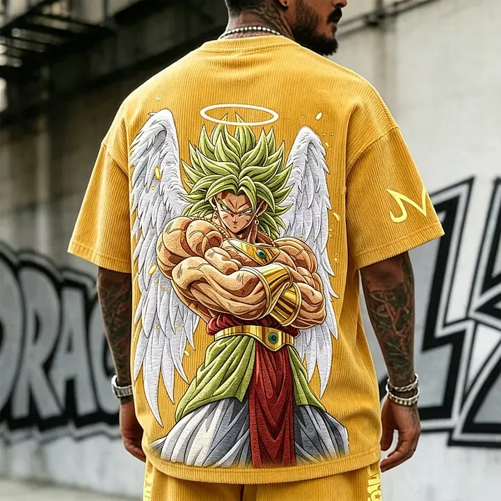 Dragon Ball Unisex Anime Inspired Vintage Corduroy T-Shirt