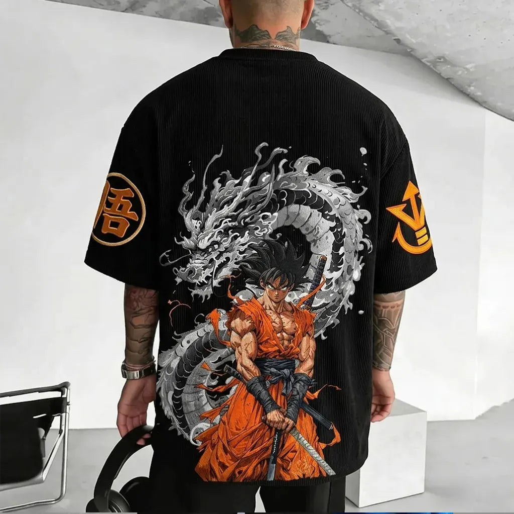 Dragon Ball Unisex Anime Inspired Vintage Corduroy T-Shirt