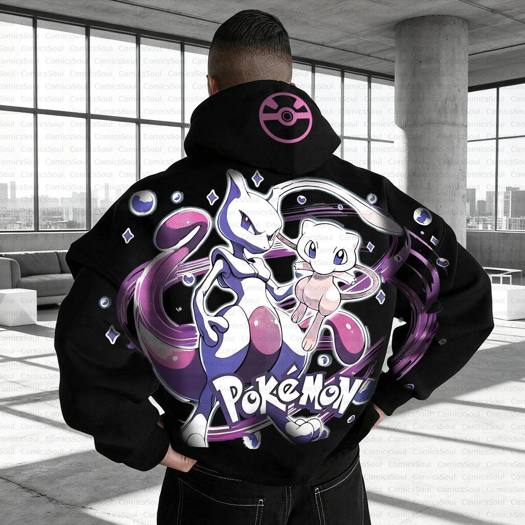 PKM-Unisex Anime Inspired Vintage Plush Hoodie