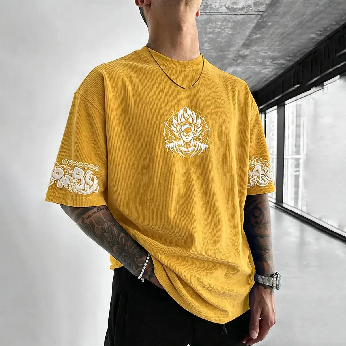 Dragon Ball Unisex Anime Inspired Vintage Corduroy T-Shirt