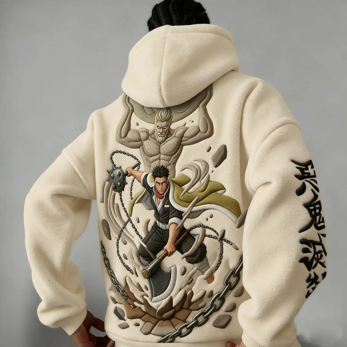 KNY Color-blocked Corduroy Hooded Sweatshirt