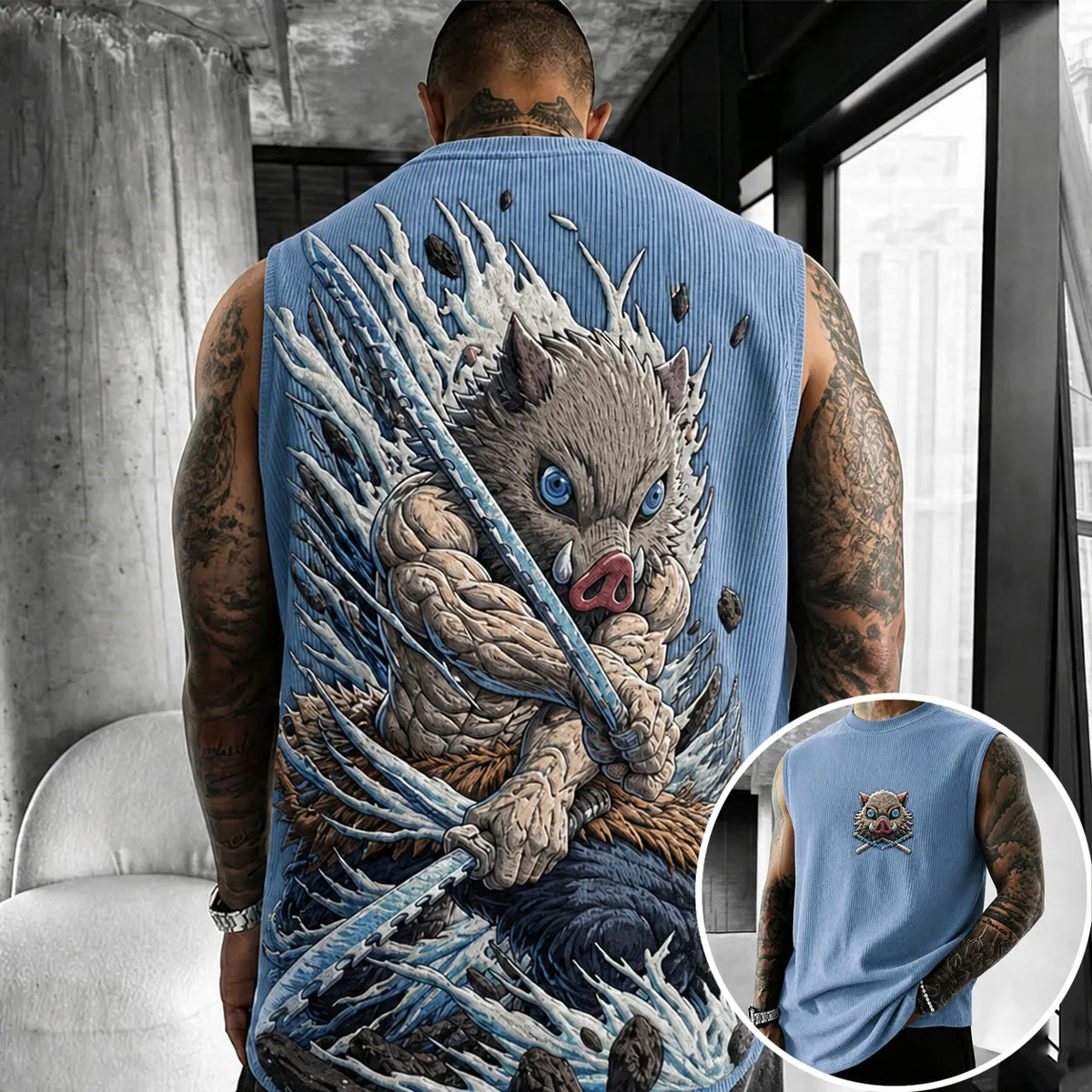 KNY Unisex Anime-print Tank Top