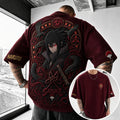NINDO Unisex Anime-Style Retro Corduroy Oversized T-Shirt