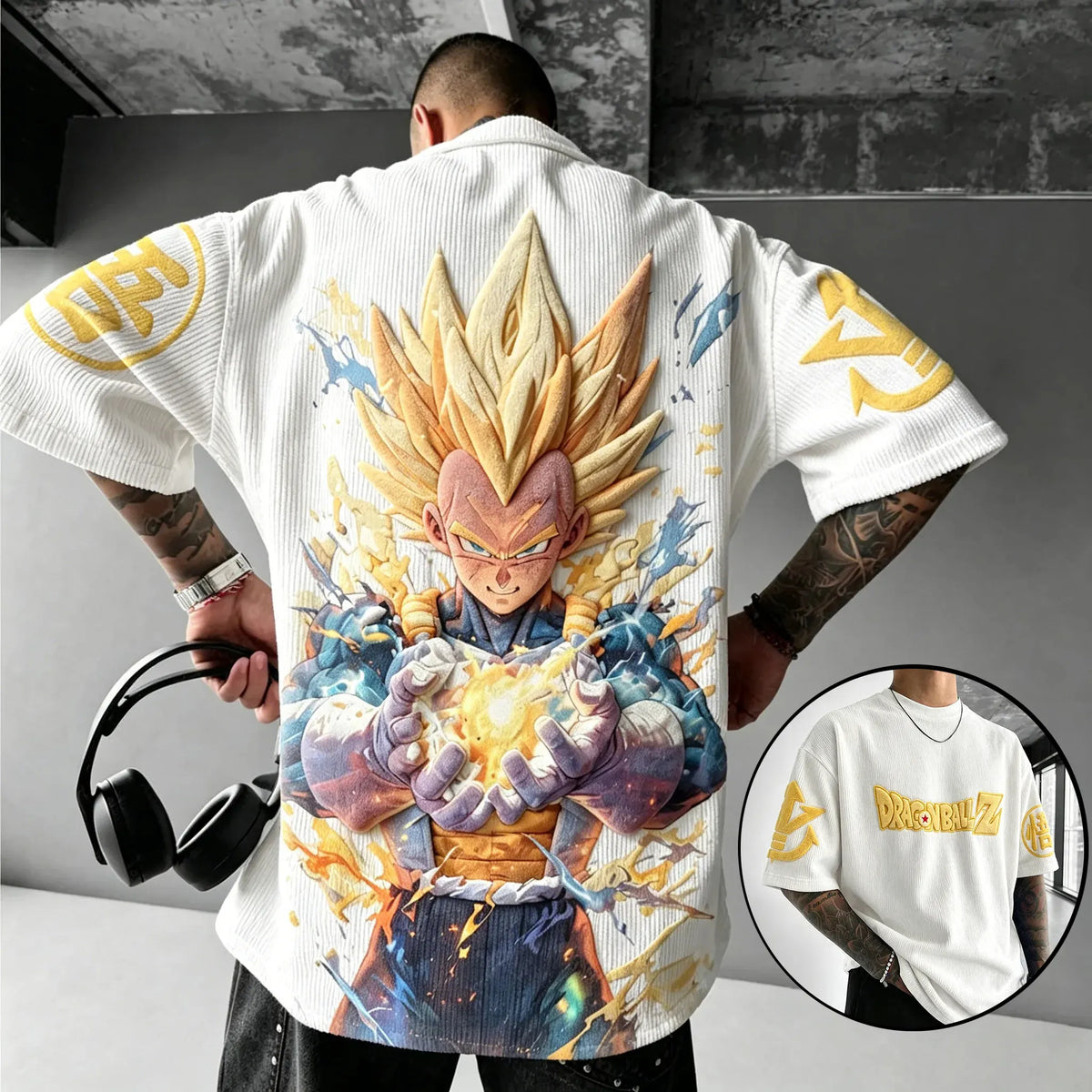Dragon Ball Unisex Anime Inspired Vintage Corduroy T-Shirt