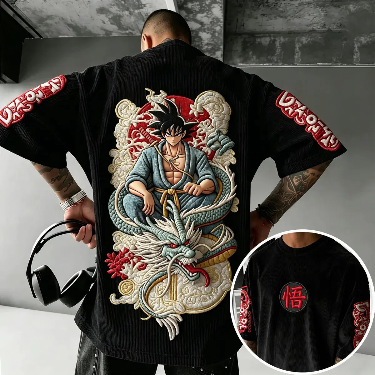 Dragon Ball Unisex Anime Inspired Vintage Corduroy T-Shirt