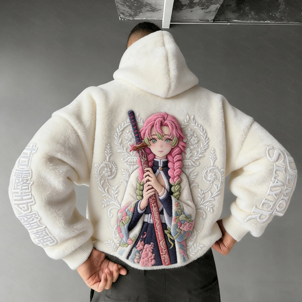 KNY Color-blocked Corduroy Hooded Sweatshirt
