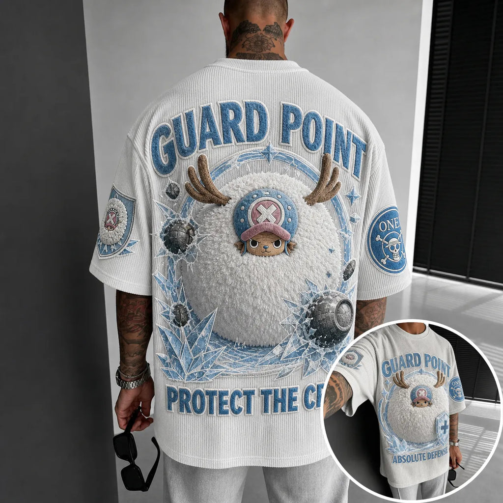 One Piece Unisex Short-Sleeve Corduroy T-Shirt With Anime Print