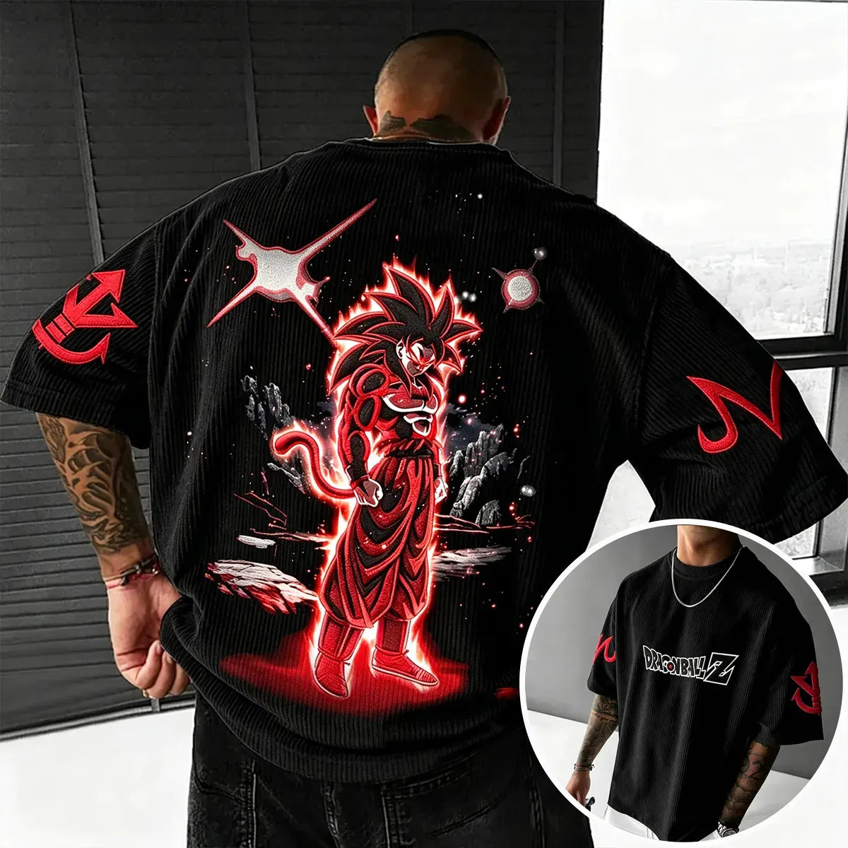Dragon Ball Unisex Anime Inspired Vintage Corduroy T-Shirt