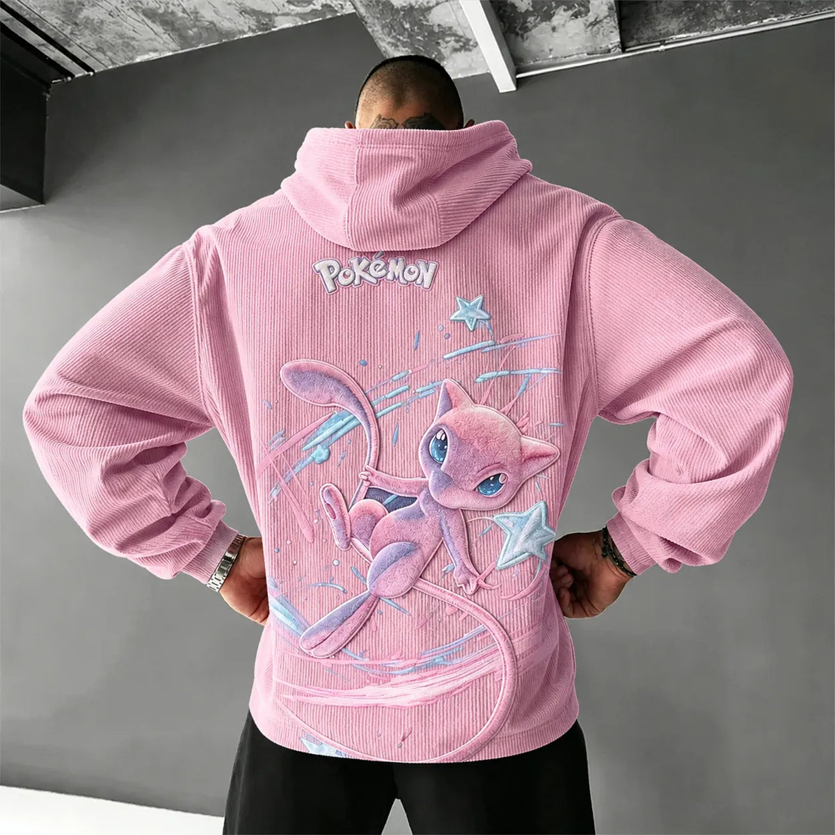 Pokémon Unisex Retro Corduroy Hoodie With Anime-style Graphics