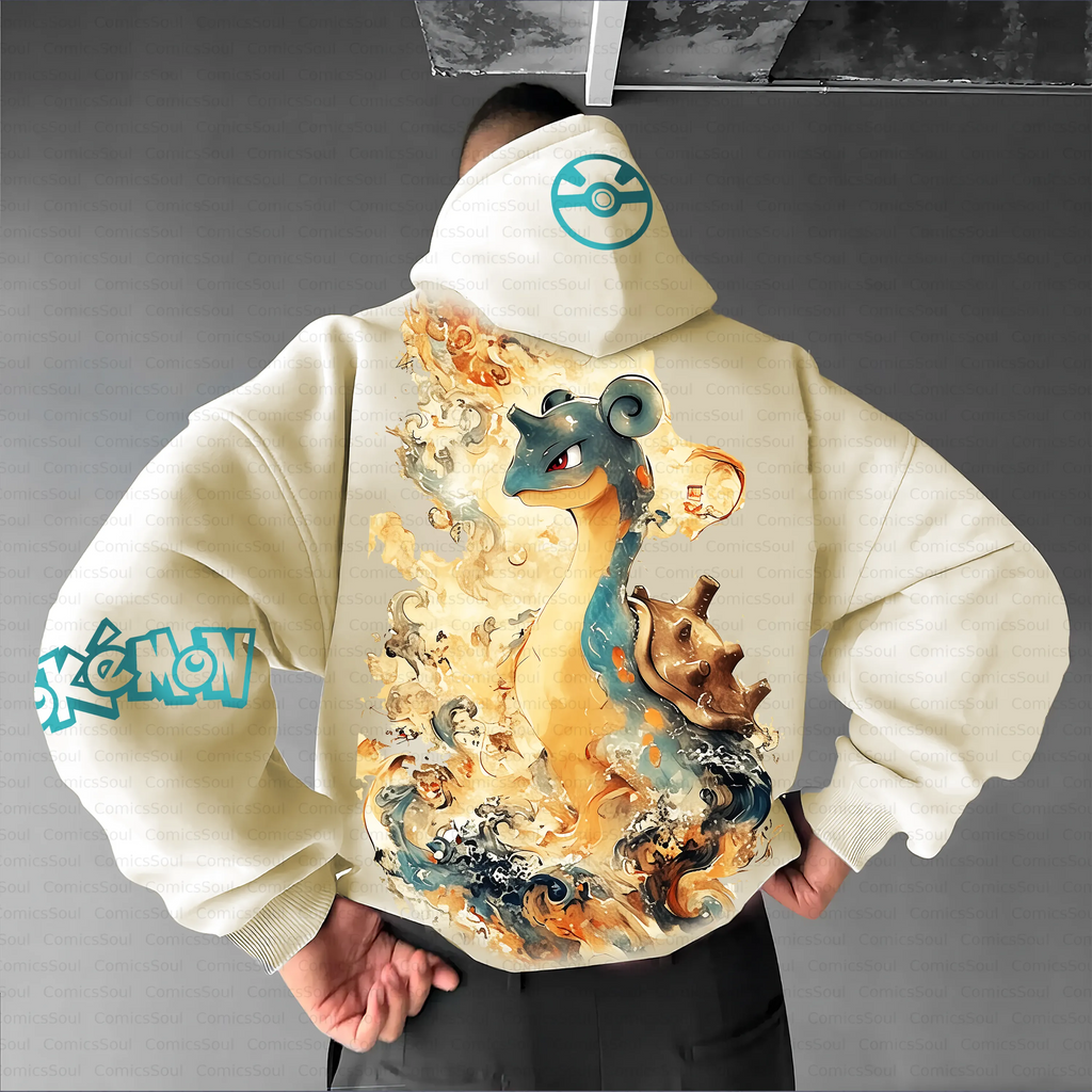 PKM-Unisex Anime Inspired Vintage Plush Hoodie