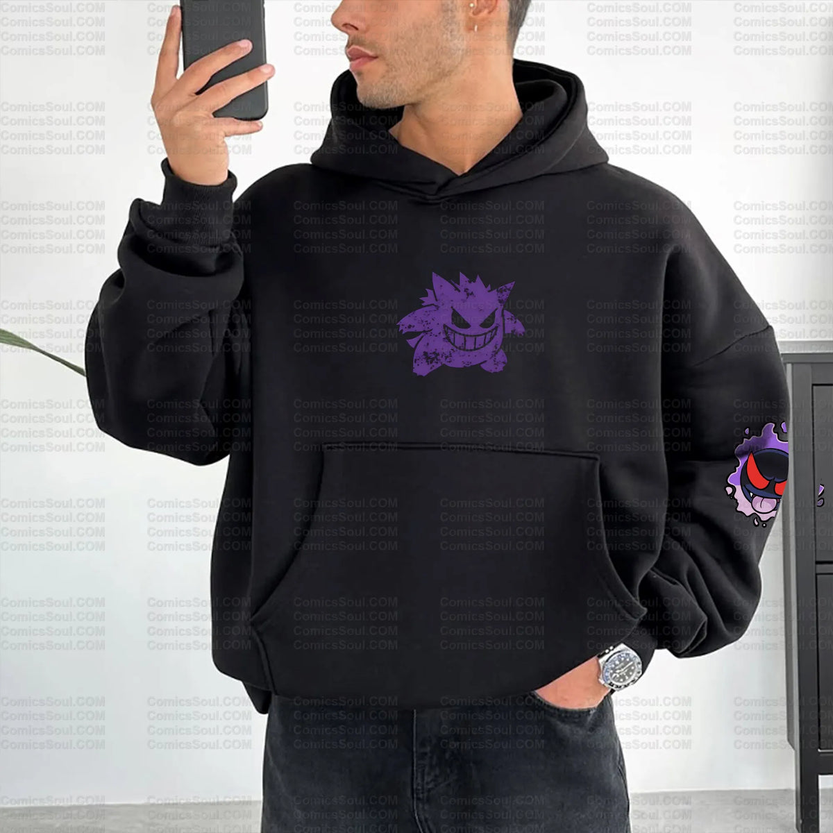 PKM-Unisex Graphic Streetwear Vintage Plush Hoodie