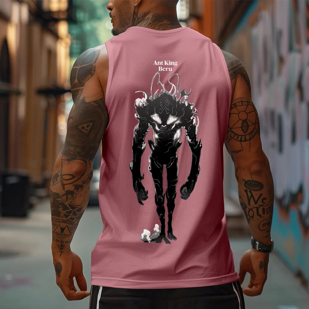 SL-Oversized Anime Print Gym Tank Top