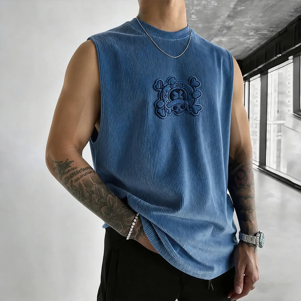 One Piece Unisex Anime-Style Retro Corduroy Tank Top