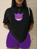 PKM-"Gengar" Anime Inspired Vintage Embroidered T-Shirt