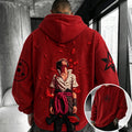 NINDO Unisex Retro Corduroy Hoodie With Anime-style Graphics