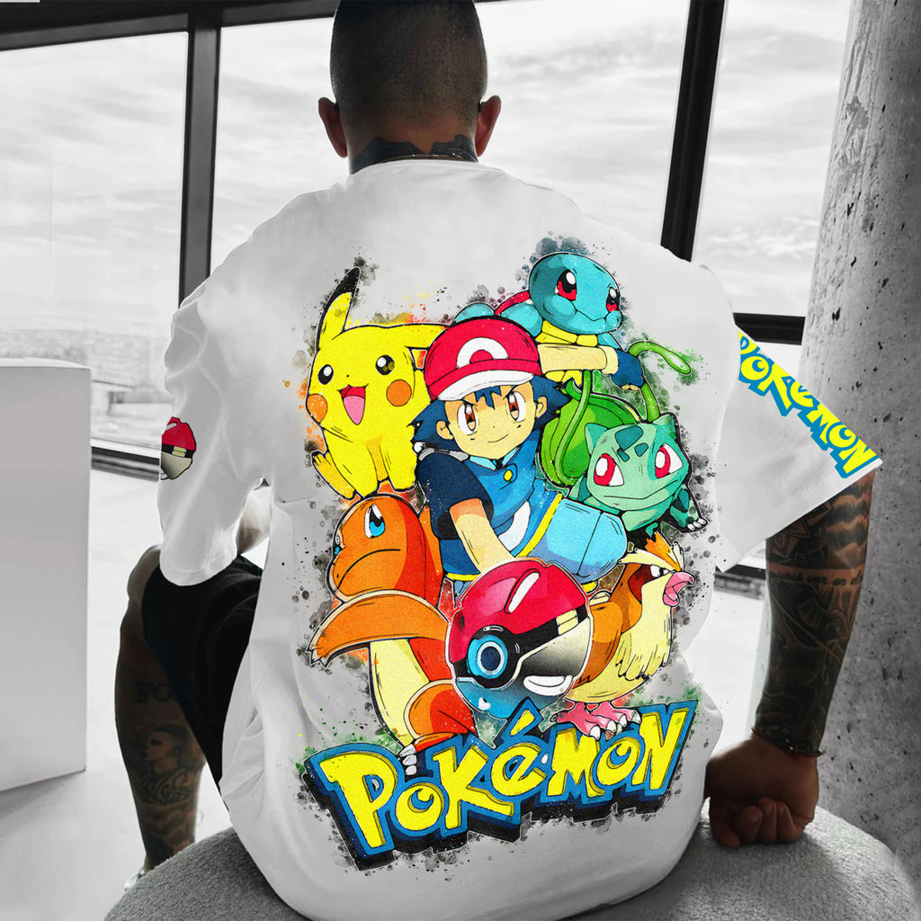 PKM-Unisex Anime Inspired Vintage T-Shirt