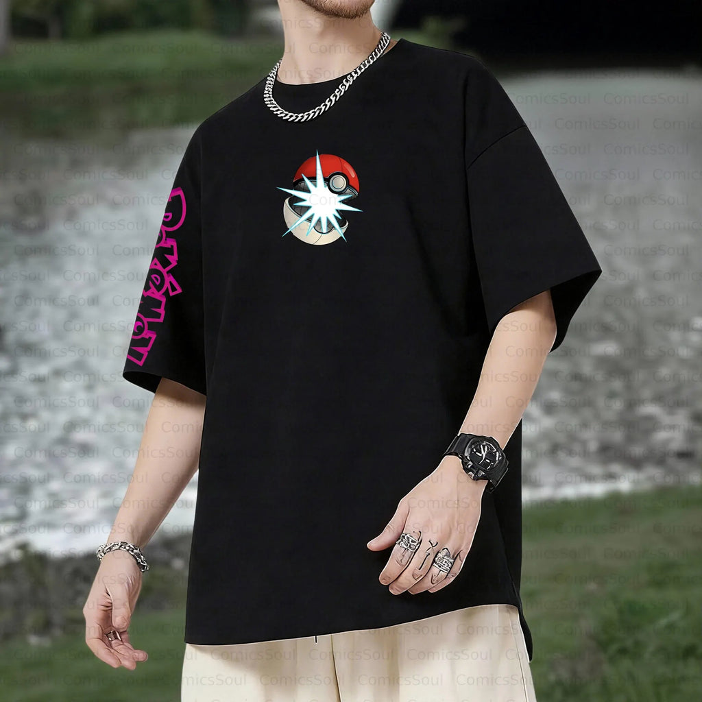 PKM-Unisex Anime Inspired Vintage T-Shirt