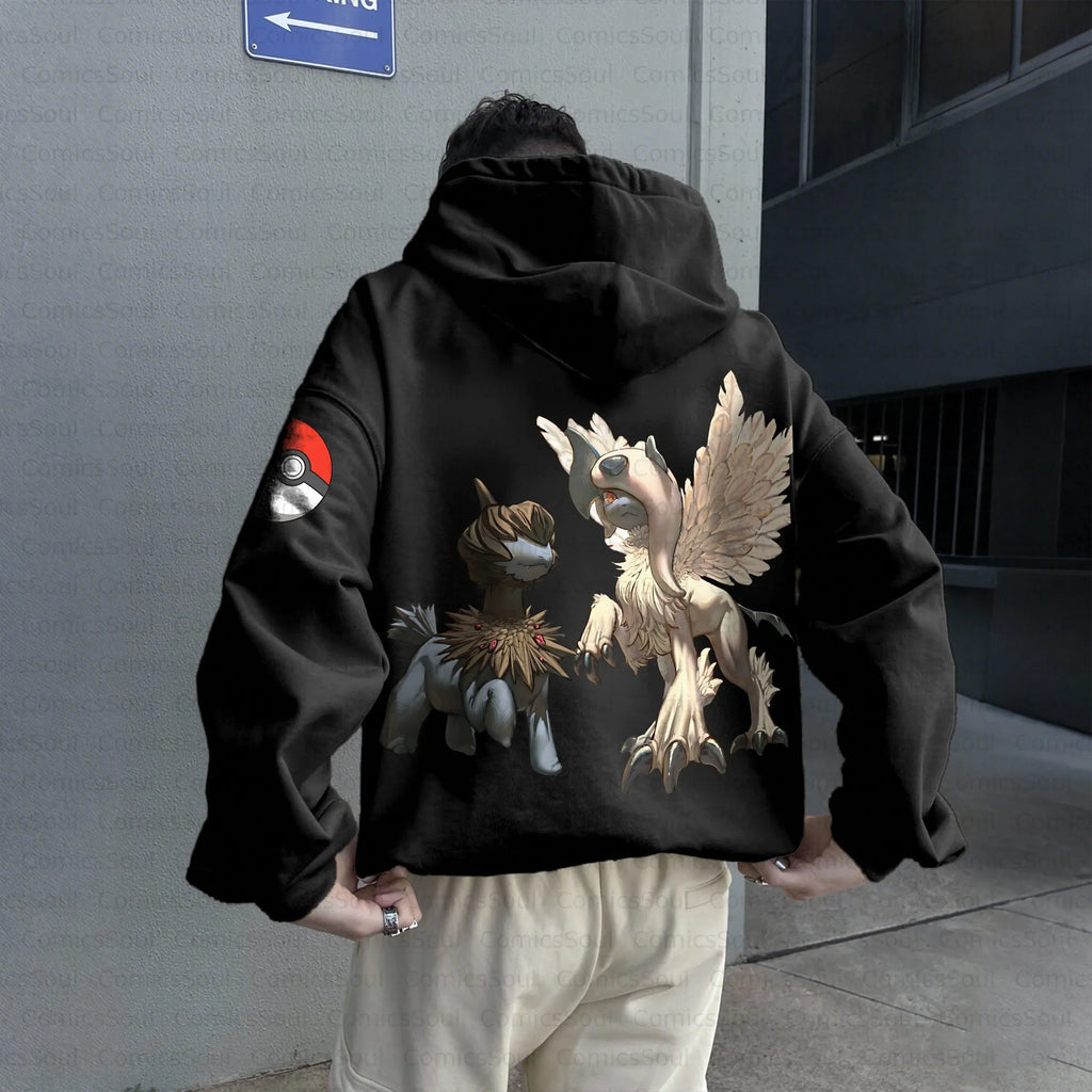 PKM-Unisex Anime Inspired Vintage Plush Hoodie