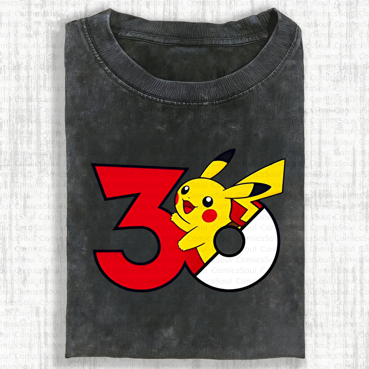 PKM-Unisex Anime Inspired Vintage Washed T-Shirt