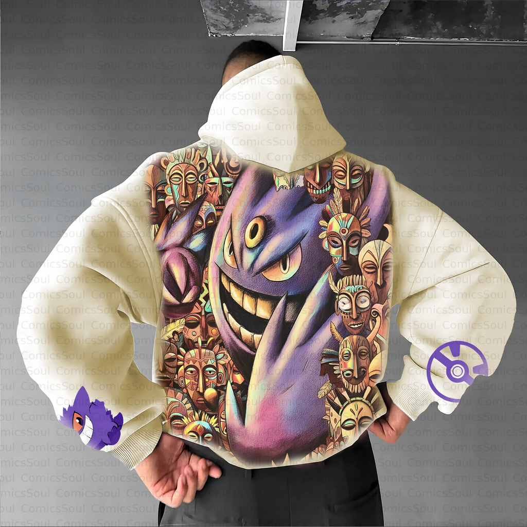 PKM-Unisex Anime Inspired Vintage Plush Hoodie